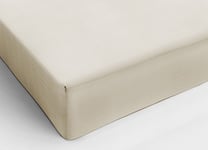 BIANCHERIAWEB Drap Housse pour lit 1 Place, protège-Matelas en Flanelle Beige, Drap 100% fabriqué en Italie, Convient pour lit Simple 90 x 200 cm, Lavable en Machine