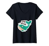 Womens Save the earth save the ocean graphic apparel V-Neck T-Shirt