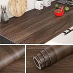 Livelynine Papier Adhesif pour Meuble Bois Marron Rouleau Adhesif Decoratif Revetement Plan de Travail Cuisine Autocollant Meubl216