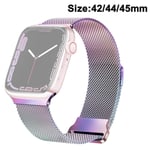 Bracelet Magnétique Compatible Avec Apple Watch Bracelet Milanais En Maille Avec Boucle Réglable, Bracelet En Métal Pour Bracelet Apple Watch Applicable