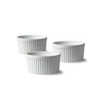 Lacor - 61239 - Lot de 3 ramequins en porcelaine blanche, finition lisse et brillante, résistant aux chocs thermiques, adapté au four, au micro-ondes et au lave-vaisselle, Ø 9 cm, 130 ml