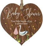 Bundle of Joy Hanging Wooden Heart Sign Plaque for Mummy Daddy - Dark Wood Hearts, Parents to be Gifts, Mummy to be Gift, Baby Reveal Gift, Baby Shower Keepsake Ideas, Mum-To-Be