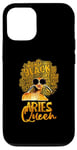 Coque pour iPhone 12/12 Pro Afro Hair Art Aries Queen Février Anniversaire