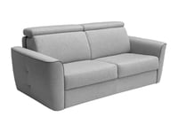 Vente-unique - Canapé lit - Canapé 4 Places Convertible Express en Tissu Gris Clair - Couchage 160 cm - Matelas 22 cm FLUTARI