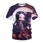 ZOSUO Homme Femme T-Shirt Top à Manches Courtes Demon Slayer Kamado Nezuko Imprimé 3D Eté Léger Chemise Hauts de Survêtement,XL