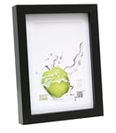 Deknudt Frames S40AK2 P1 Cadre Photo Basic avec Passe Partout Moulure Haute en Bois/MDF Noir 40 x 50 cm