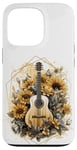 Coque pour iPhone 13 Pro Guitare acoustique Tournesol Musique Femmes Graphic