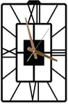 MOXVIO Oblongus Grande Horloge Murale Moderne, Design Unique, Minimaliste, Rustique, Chiffres Romains, Horloge Murale en métal (70 x 50 cm)
