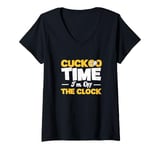 Womens Cuckoo Time I'm Off The Clock For A Horology Clock Collector V-Neck T-Shirt