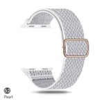 (valkoinen W)Nylon Ranneke Apple Watch Ranneke 44mm 40mm 38mm 42mm 45mm Solo Loop Pulseira Rannekoru Correa Iwatch Series 7 Se 6 5 4 45mm 41mm - Kellon rannekkeet