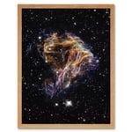 Hubble Space Telescope Image Colourful Sheets Of Debris From The Stellar Explosion Of N 49 DEM L 190 Supernova Remnant Art Print Framed Poster Wall De