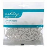 CURTAIN HOOKS FOR RING WHITE PLASTIC NYLON HEADER TAPE HOOK PLEAT PACK OF 100