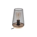 Lampe en Métal & Bois "Industriel" 23cm Noir