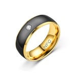 NFC Smart Ring Finger Digital Ring SVART&GULD 8 Black&GOLD 8