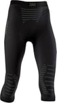 X-Bionic Invent 4.0 3/4 Pantalon Short de Course Jogging Trainning Fitness Gym Compression Baselayer Legging Femme, Black/Charcoal, FR : S (Taille Fabricant : S)