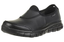 Skechers Women's Sure Track Work Shoes, Relaxed Fit, Black Black Leather Bbk, 6.5 UK