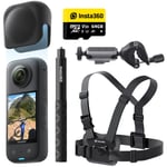 Insta360 X3 Bicycle ComboX3 + ensemble d'accessoires pour vélo + carte SD 64G + bâton selfie 114CM