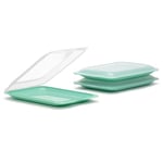 TATAY Set de 3 Porta Embutidos y Alimentos Fresh, Libre de BPA, Reutilizables, Apilables, Apto Lavavajillas y Microondas, Color Menta. Medidas 17 x 3,2 x 25,2 cm