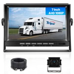 Hikity AHD Kit de Caméra de Recul et 7'' Moniteur à écran LCD Caméra de Vision Arrière 1080P IP69 étanche IR Vision Nocturne Aaide Stationnement avec Câble 15m pour Voiture, Camion, Camping-Car, etc