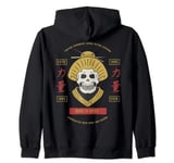 Traditional Japanese Shi Shi Skull Mask Asian Kanji Symbols Zip Hoodie