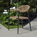 Fauteuil alu anthracite et corde tressée Casamance