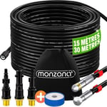 MONZANA® Tuyau déboucheur Premium 30m 200 bar 3 embouts 2 buses compatible Kärcher nettoyeur haute pression déboucheur canalisation