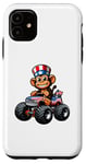 Coque pour iPhone 11 Patriotic Monkey 4 juillet Monster Truck American