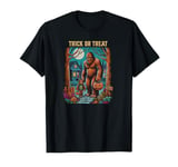 Funny Sasquatch Halloween Bigfoot & Son Trick or Treat T-Shirt