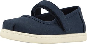 TOMS Girl's Mary Jane Flat, Navy, 10 UK Child