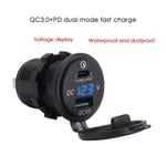 3X 18W Charge 3.0 Chargeur de Voiture USB 48W Type-C PD Adaptateur Prise pour Voiture, Bateau, Camping-Car, Moto