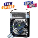 Portable Fan Air Conditioner USB Electric Fan Water Mist 3 In 1 Air Humidifier