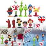 12Pcs How the Grinch Stole Christmas Cartoon Action Figure Kids Toy Doll Gifts