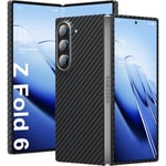 memumi Carbon Coque pour Galaxy Z Fold6, 0.5 mm Ultra Fine Protection en Fibre d'aramide, Coque en Carbone Durable et Antidérapant Doux au Toucher, Carbon Fiber Case pour Galaxy Z Fold 6 -Noir