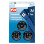 Prym Sew On Snap Fastners, 21mm, Pack of 3