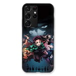 Coque pour Samsung Galaxy S21 Ultra Manga Demon Slayer Noir