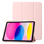 EIDERWOOD iPad 10.9" (2024/2022) Tri-fold Konst Läder Fodral med Apple Pencil Hållare - Rosa