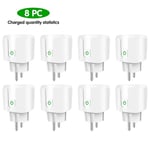 Tuya WiFi EU Plug,Smart Life,moniteur d'alimentation à distance,prise de courant,voix avec Alexa,Yandex,Alice,Google Home,20A - Type 8pcs WIFI 20A