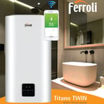 Ferroli - Chauffe-eau électrique plat Titano Twin 80 litres