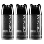 3x Denim Original Deo Body Spray 150ml For Men