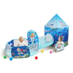 VEVOR Tente tunnel de jeu enfants cadeau tout-petits garçons filles bleu océan