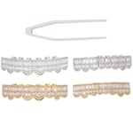 Teeth Set Hip Hop Teeth Grills Iced Out Teeth Decoration For Men Women(Golde RHS