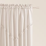 ROOM99 Chloe Curtain with Ruffle Tape, 140 x 250 cm, Width x Height, Semi-Transparent Sliding Curtains, Decorative Modern Curtain, Living Room, Bedroom, Light Cream, 1 Piece