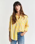 GANT - Relaxed fit klassisk stripet poplin skjorte til dame daffodil yellow