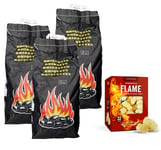 Grillbriketter 3 x 5 kg og Flame Fire lighter