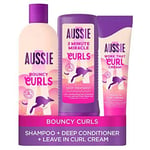 Aussie Curls Shampoo and Conditioner Set with Leave In Conditioner Curl Cream...