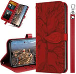 IMIRST Wallet Case for Apple iPhone 15 Plus - Premium Leather Card Slots Kickstand Flip Protective Case Cover for Apple iPhone 15 Plus. RX2 Tree Red