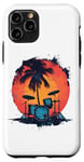 Coque pour iPhone 11 Pro Dessin d'un kit de batterie Amoureux de la musique