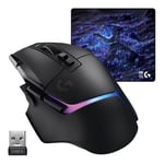 Logitech G G502 X PLUS LIGHTSPEED + G640 SE COMBO - Wireless RGB Gaming Mouse and Large Cloth Gaming Mouse Pad (460 x 400 x 3 mm) - Black