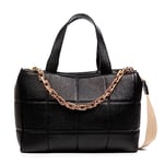 FIRENZE ARTEGIANI. Anzi Women's Tote Bag, Genuine Leather Sauvage Finish, 42 x 18 x 29 cm, Colour: Black, Black/White, Utility