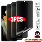 3Pcs Anti-Spy Hydrogel Film För Samsung S23 S21 S22 S24 Ultra S10 Plus S20 Fe Sekretess Skydd Torr Samsung S23 Ultra 3Pcs